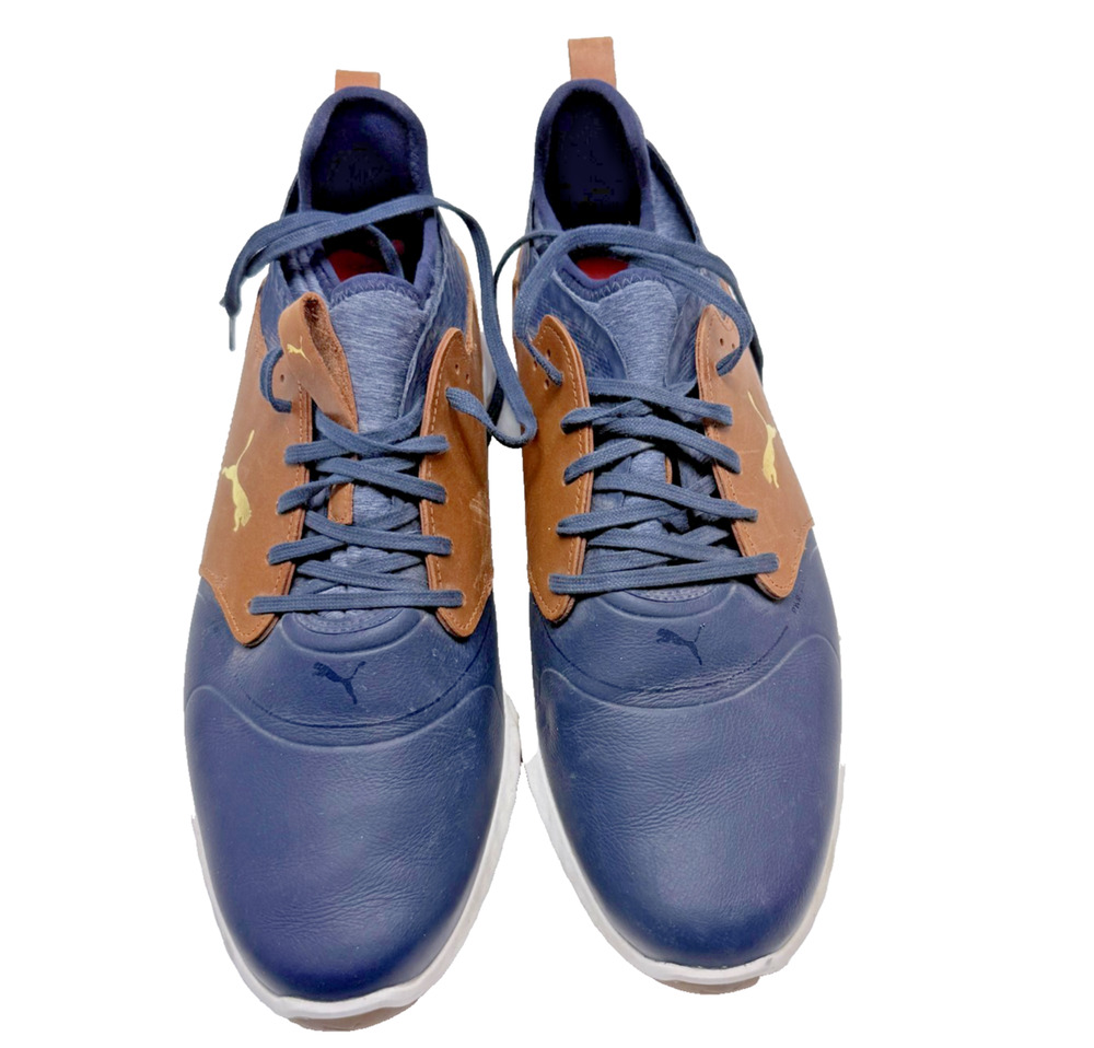 Puma IGNITE PWRADAPT Caged Crafted Golf Shoes 193825-03 Peacoat/Brown 9.5 US